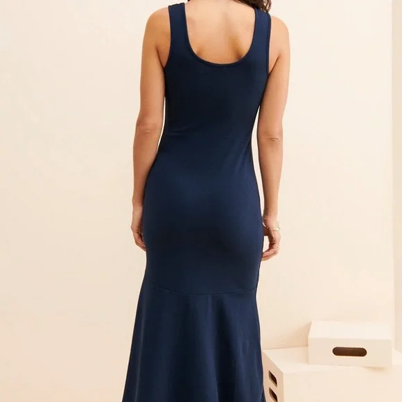 Anthropology Sundry Women's Navy Twist Front Maxi Dress 3(Large) - Picture 2 of 7